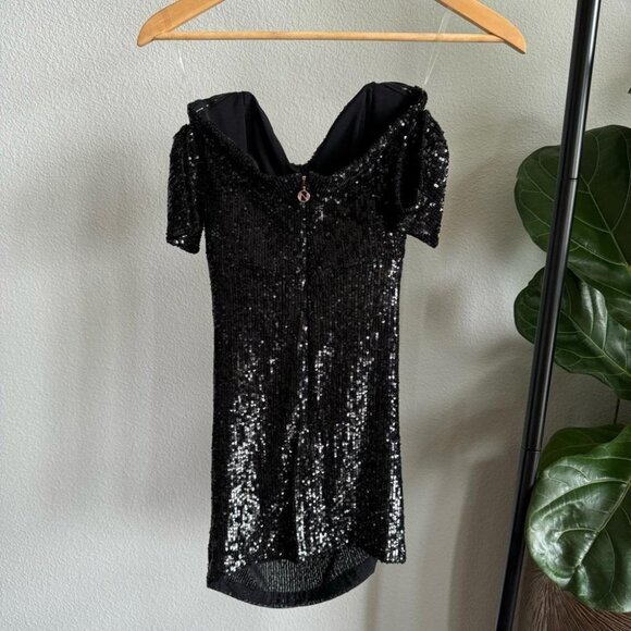 Nookie Black Sophia Mini Dress Sequin Off the Shoulder Size S NWT - Picture 8 of 11